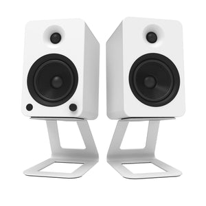Elevated Desktop Speaker Stands for Large Speakers - Pair, White
