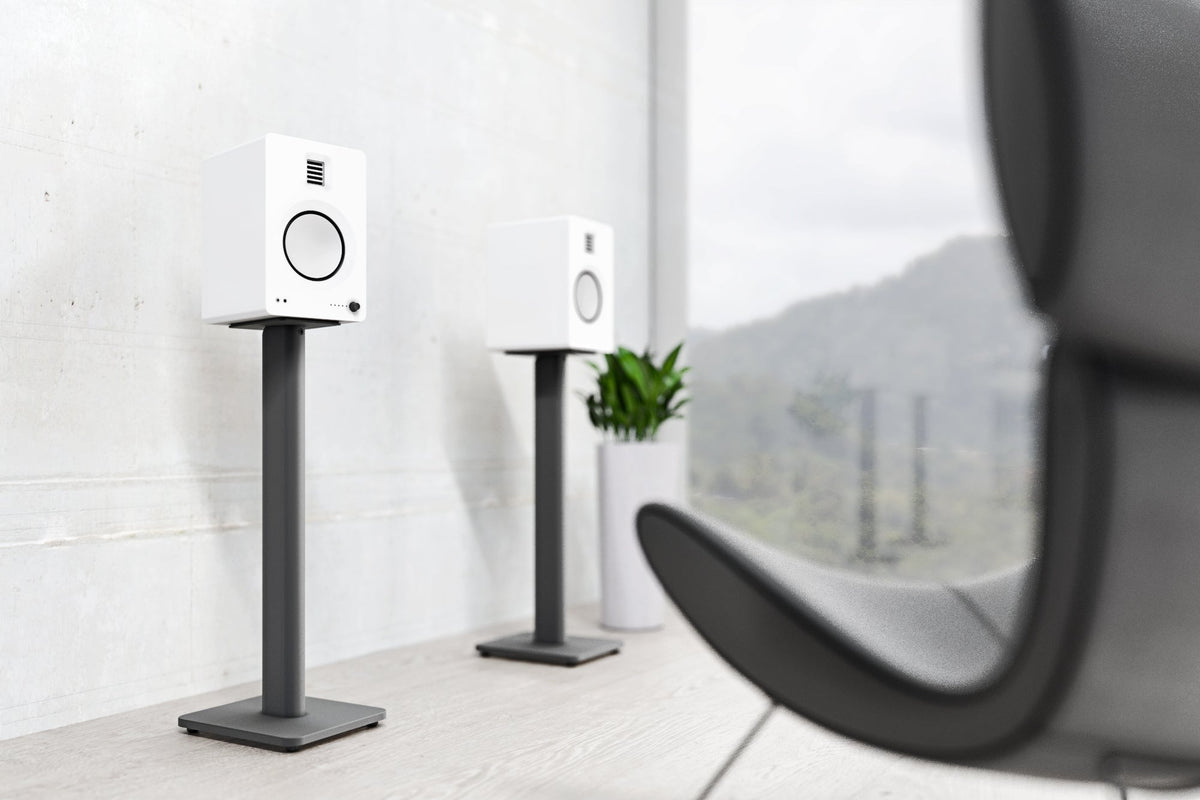 Tall Bookshelf Speaker Floor Stands - Pair, Black