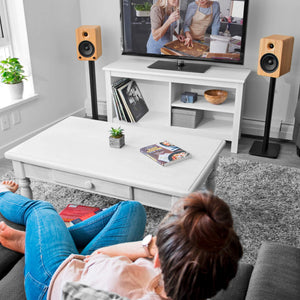 32" Tall Bookshelf Speaker Floor Stands - Pair | Black