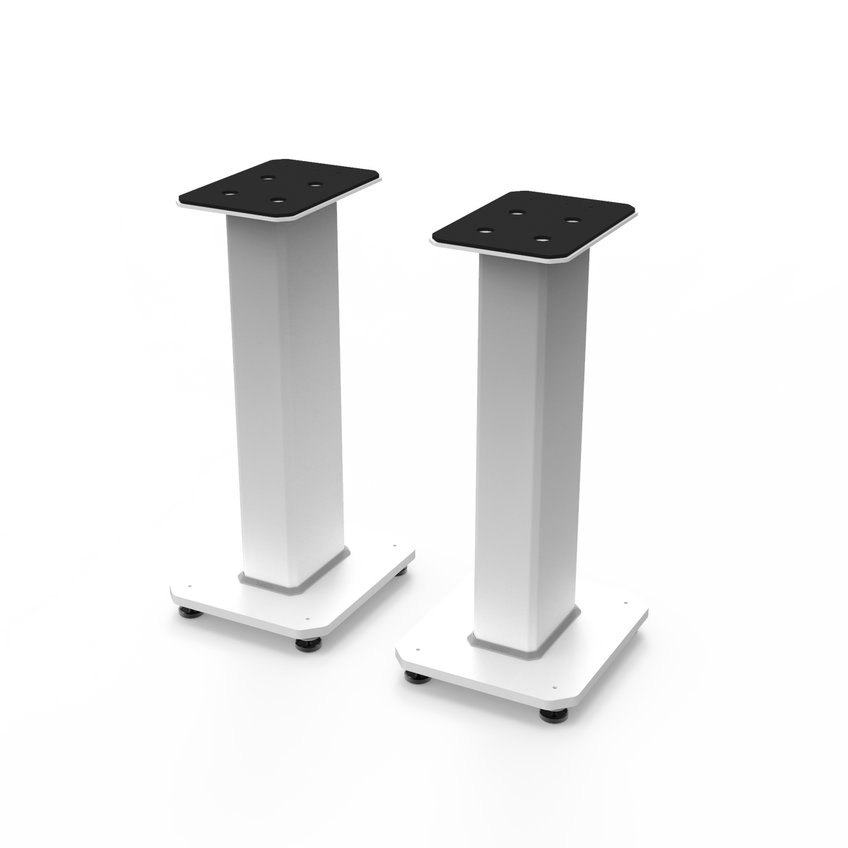 SX22W 22" Tall Fillable Speaker Stands with Isolation Feet - Pair | White