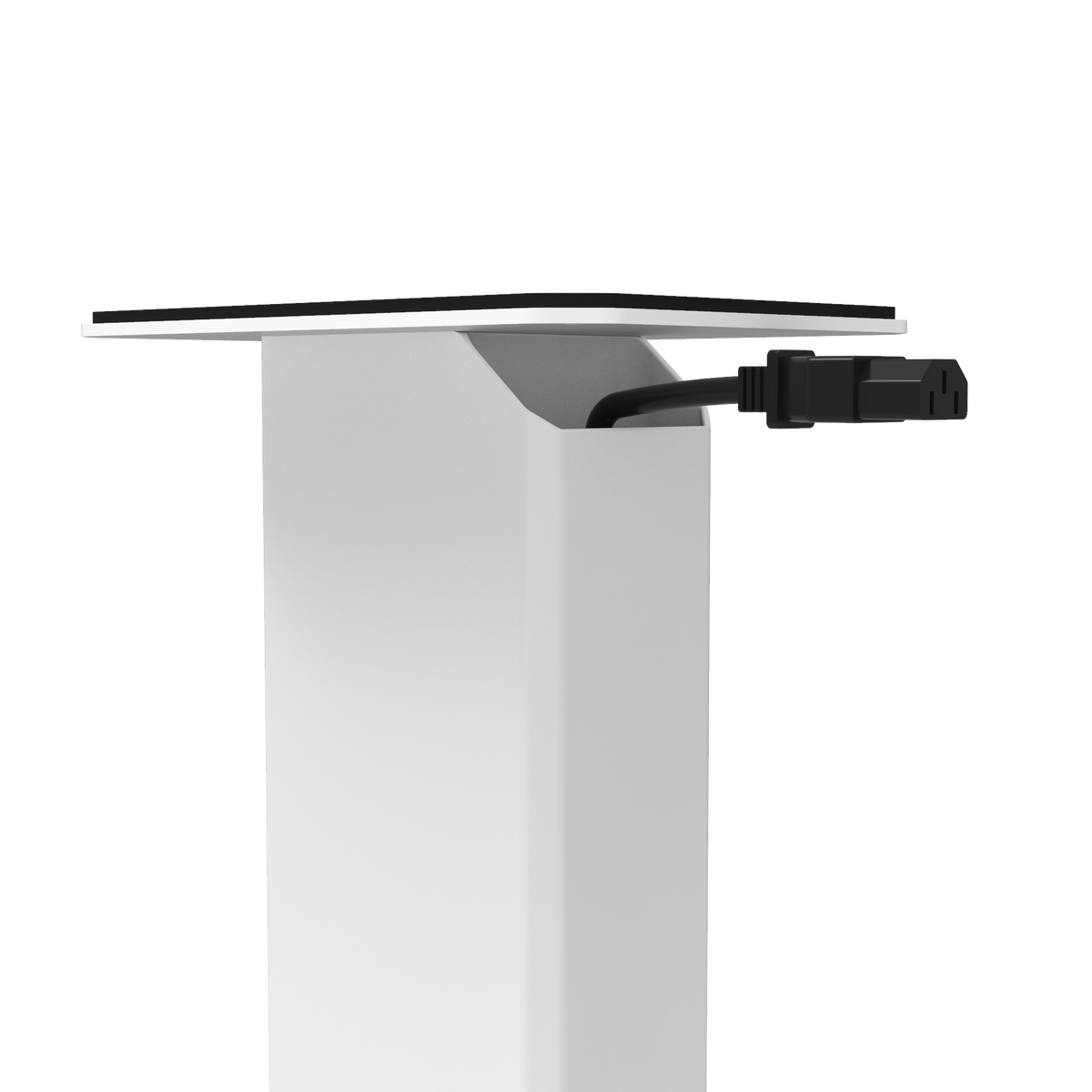 SX22W 22" Tall Fillable Speaker Stands with Isolation Feet - Pair | White