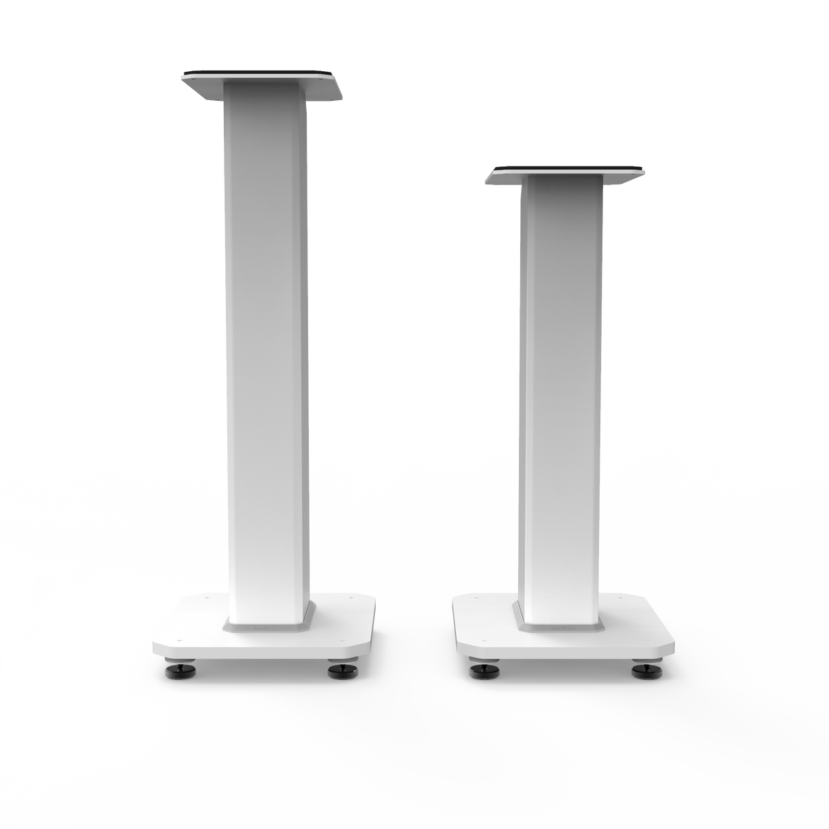 SX22W 22" Tall Fillable Speaker Stands with Isolation Feet - Pair | White