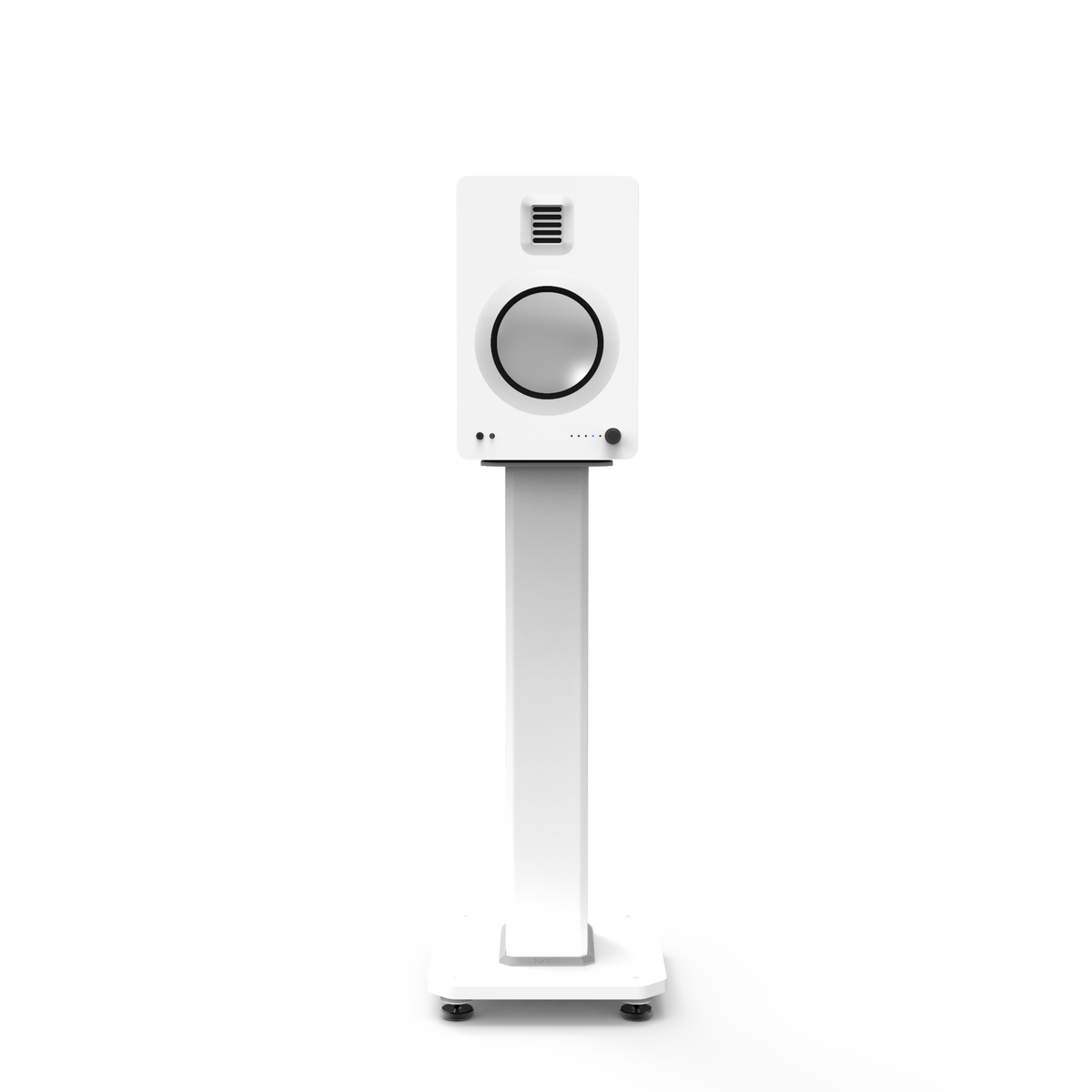 SX22W 22" Tall Fillable Speaker Stands with Isolation Feet - Pair | White