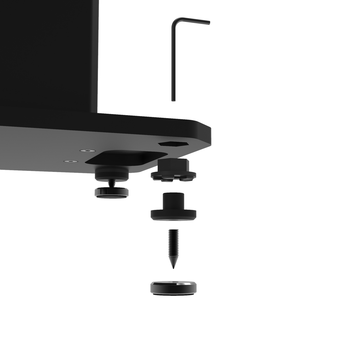 SX26 26" Tall Fillable Speaker Stands with Isolation Feet - Pair | Black