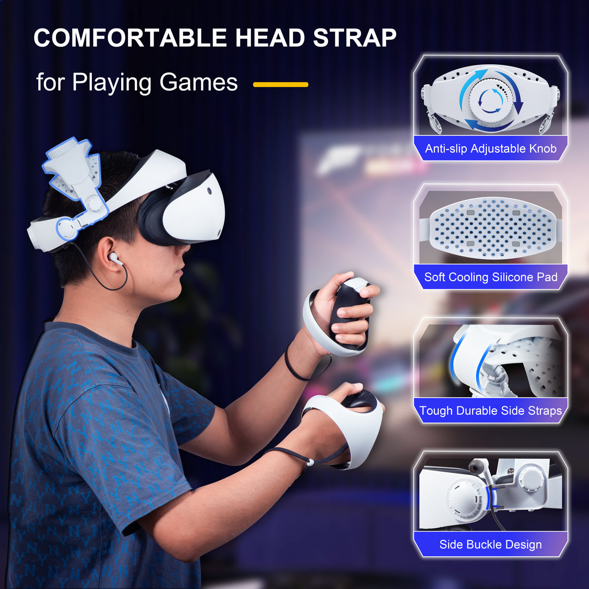 DEVASO Adjustable Head Strap for Playstation VR2 | Reduced Pressure Lightweight
