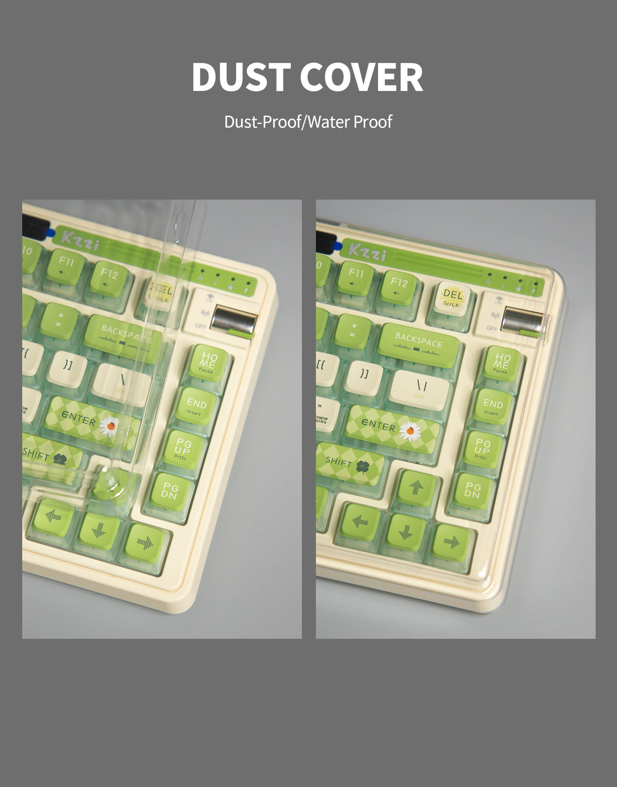 KZZI K75 PRO RGB 75% Wireless Gasket Mechanical Lemon Green Keyboard - Triple Mode, Eternity Tactile Switch