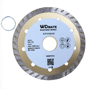 3x 115mm Diamond Circular Saw Blade | Dry Wet Turbo | 4.5" Cutting Disc | 20/22mm Arbor | Tile