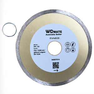 3x 125mm Diamond Cutting Disc | 5" Wet Saw Blade | 2x5.0mm | 22/20mm Arbor | for Concrete and Marble