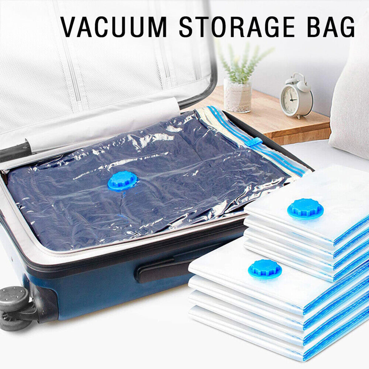 9 Pack Space Saver Vacuum Seal Storage Bag Kit - 2 Large, 5 Medium, and 2 Small