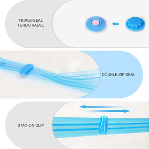 9 Pack Space Saver Vacuum Seal Storage Bag Kit - 2 Large, 5 Medium, and 2 Small