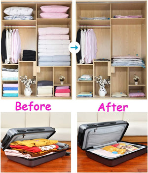 9 Pack Space Saver Vacuum Seal Storage Bag Kit - 2 Large, 5 Medium, and 2 Small