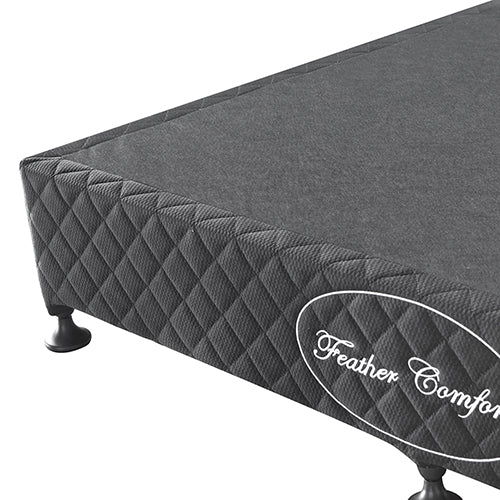Mattress Base Ensemble | Double Size | Solid Wooden Slat | Charcoal with Removable Cover