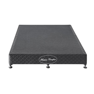 Mattress Base Ensemble | King Size | Solid Wooden Slat | Charcoal with Removable Cover