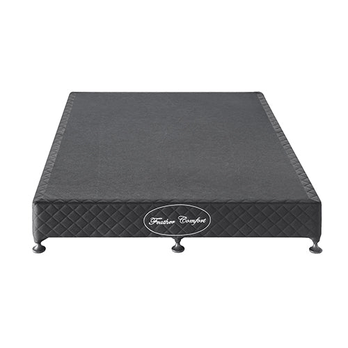 Mattress Base Ensemble | Queen Size | Solid Wooden Slat | Charcoal with Removable Cover