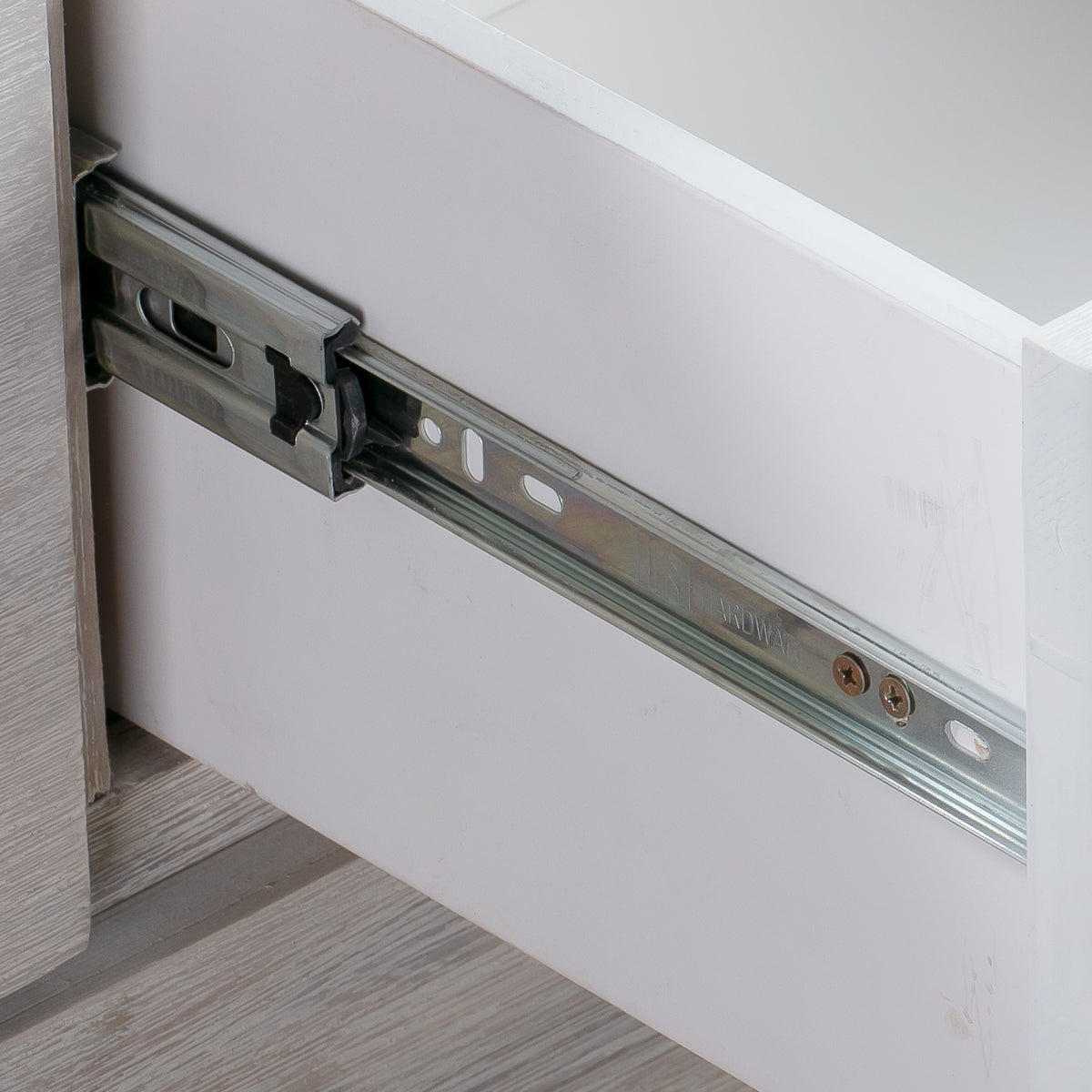 4-Piece Bedroom Suite in King Size White Ash Color - Bed, Bedside Table, Tallboy