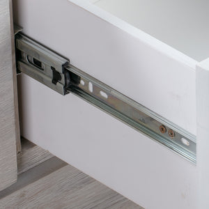 4-Piece Bedroom Suite in King Size White Ash Color - Bed, Bedside Table, Tallboy