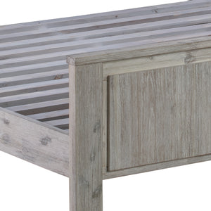 4-Piece Bedroom Suite in Queen Size White Ash Color - Bed, Bedside Table, Tallboy