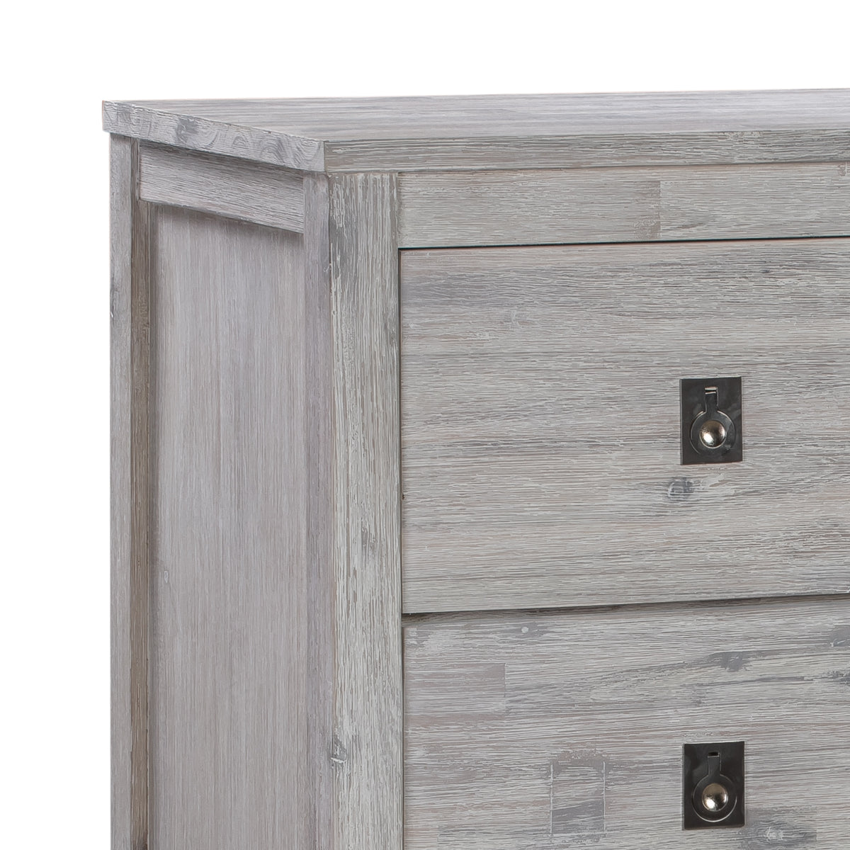 4-Piece Bedroom Suite in Queen Size White Ash Color - Bed, Bedside Table, Tallboy