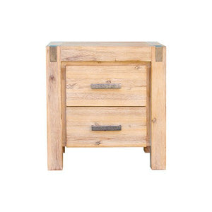 4 Pieces Bedroom Suite in Solid Wood Veneered Acacia Construction Timber Slat Single Size Oak Colour Bed, Bedside Table & Tallboy