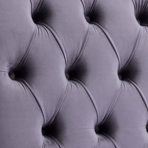 King Size Sleigh Bedframe with Grey Velvet Upholstery