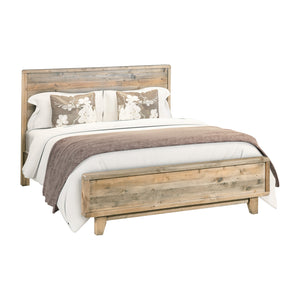 Queen Size Bed Frame | Solid Wood | Antique Design | Light Brown