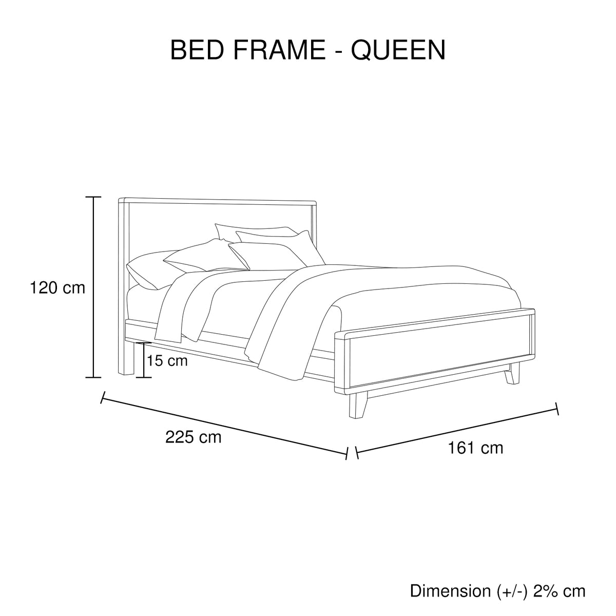 Queen Size Bed Frame | Solid Wood | Antique Design | Light Brown