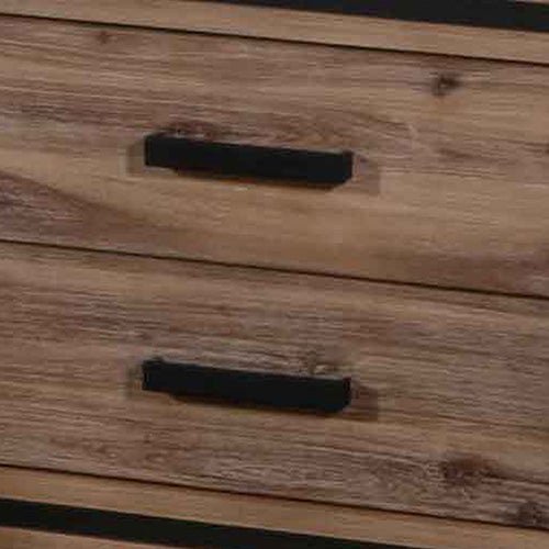 Bedside Table 2 drawer Night Stand with Solid Acacia Storage in Sliver Brush Colour