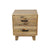 Bedside Table with 2 Drawers | Solid Wood | Light Brown