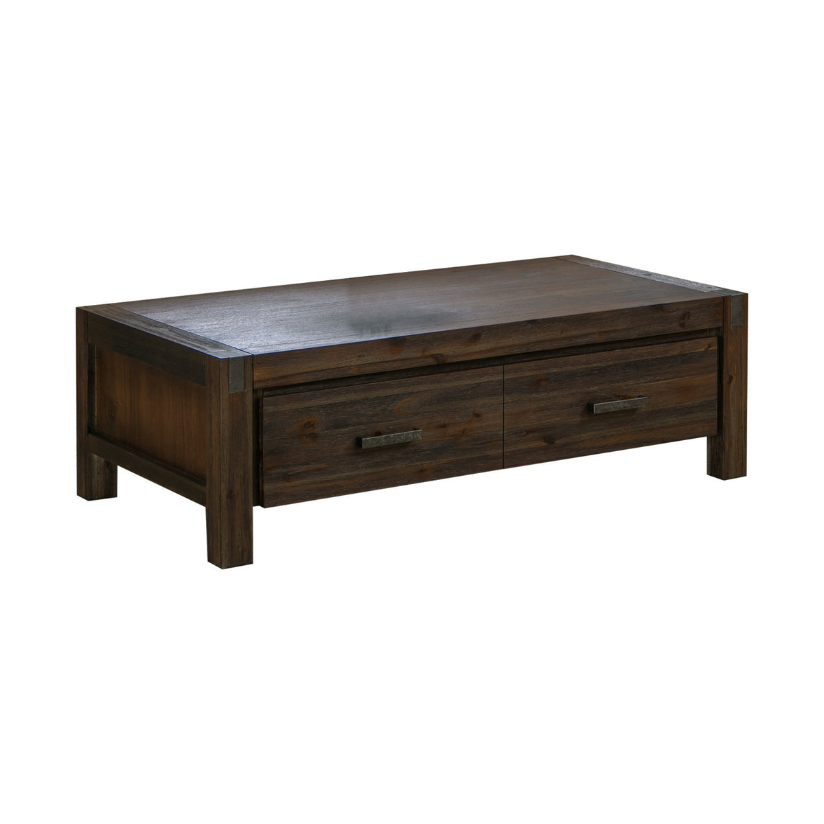 Solid Acacia Wood Coffee Table | Chocolate Finish | 1-Drawer Storage