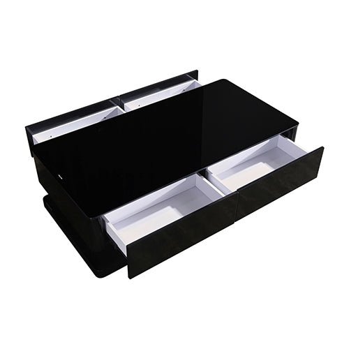 High Gloss Finish Stylish Coffee Table With 4 Drawers Storage