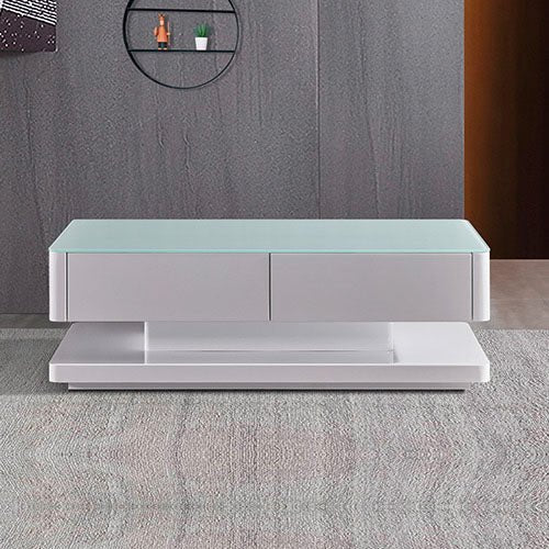 Modern Coffee Table With High Gloss White Finish