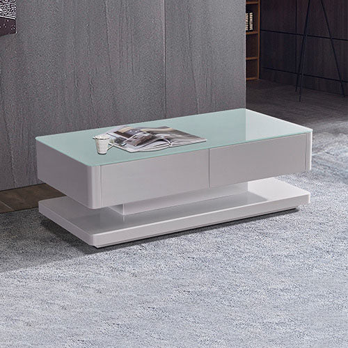 Modern Coffee Table With High Gloss White Finish