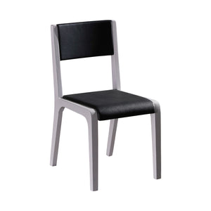 Set of 2 Black Leatherette Dining Chairs | Wooden Frame