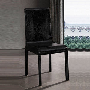 Black Leatherette With Medium High Backrest Dining Chair