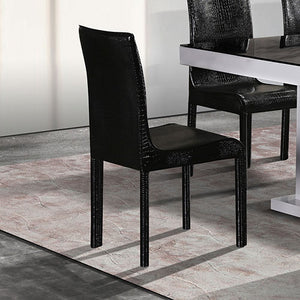 Black Leatherette With Medium High Backrest Dining Chair