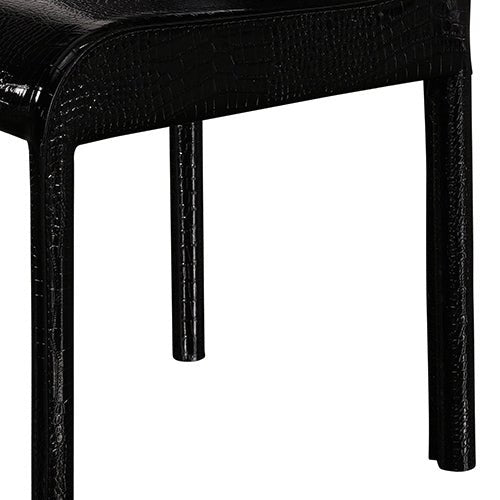 Black Leatherette With Medium High Backrest Dining Chair