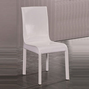 White Leatherette High Backrest Dining Chairs - 2PCS