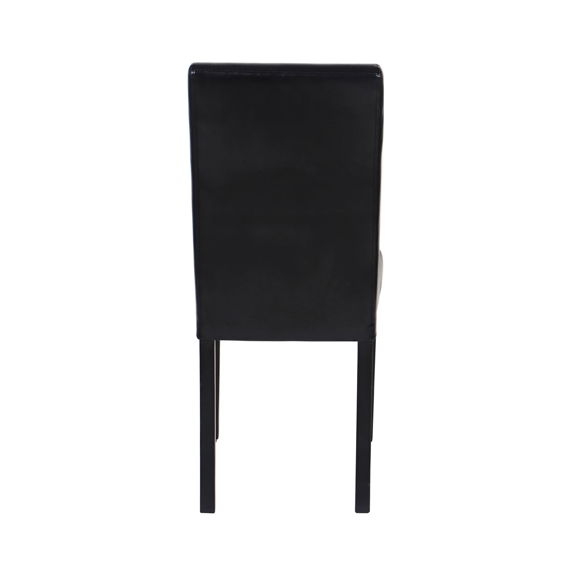 Set of 2 Black Leatherette Dining Chairs with Pine Legs