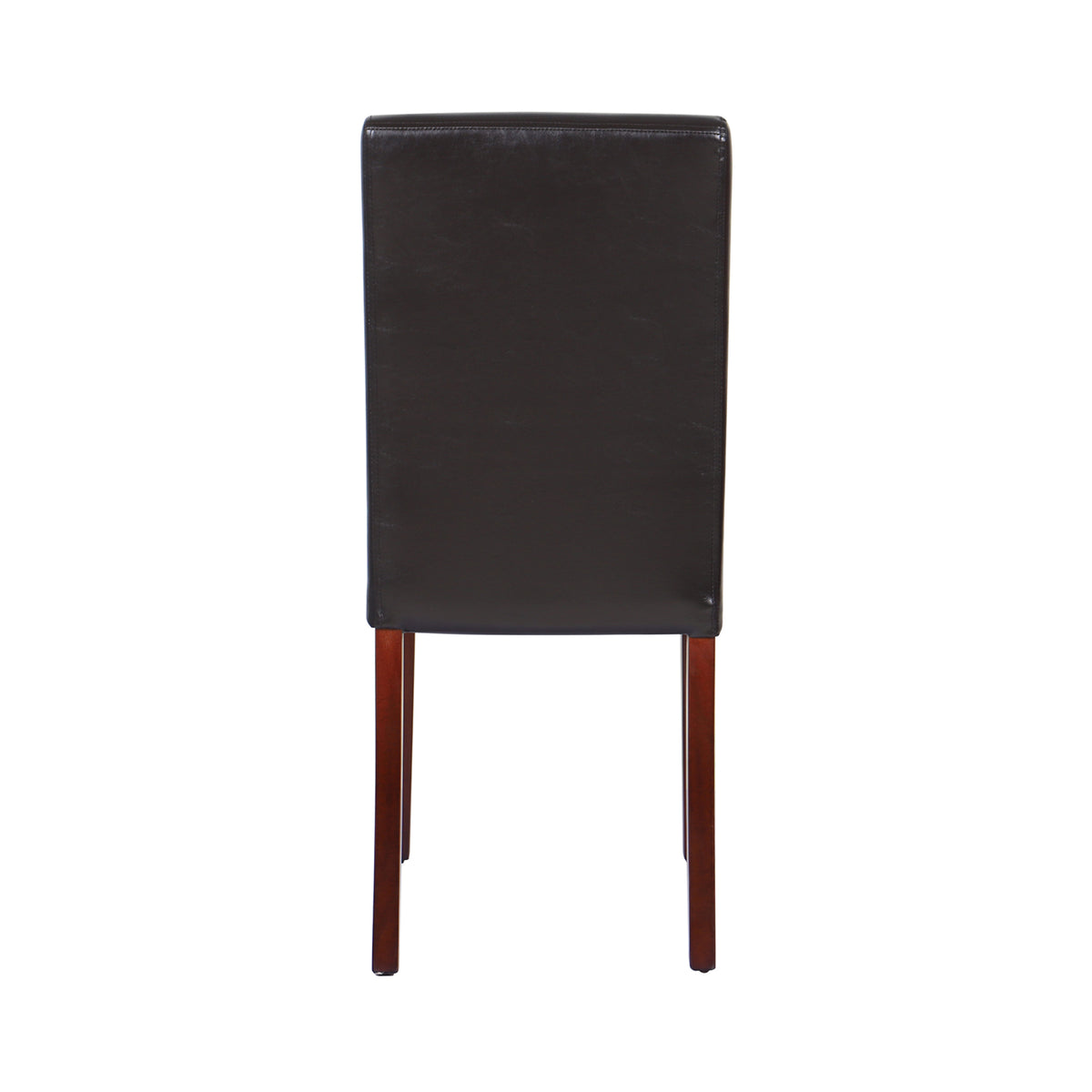 2x Wooden Frame Dining Chairs - Brown Leatherette | Solid Pine Legs