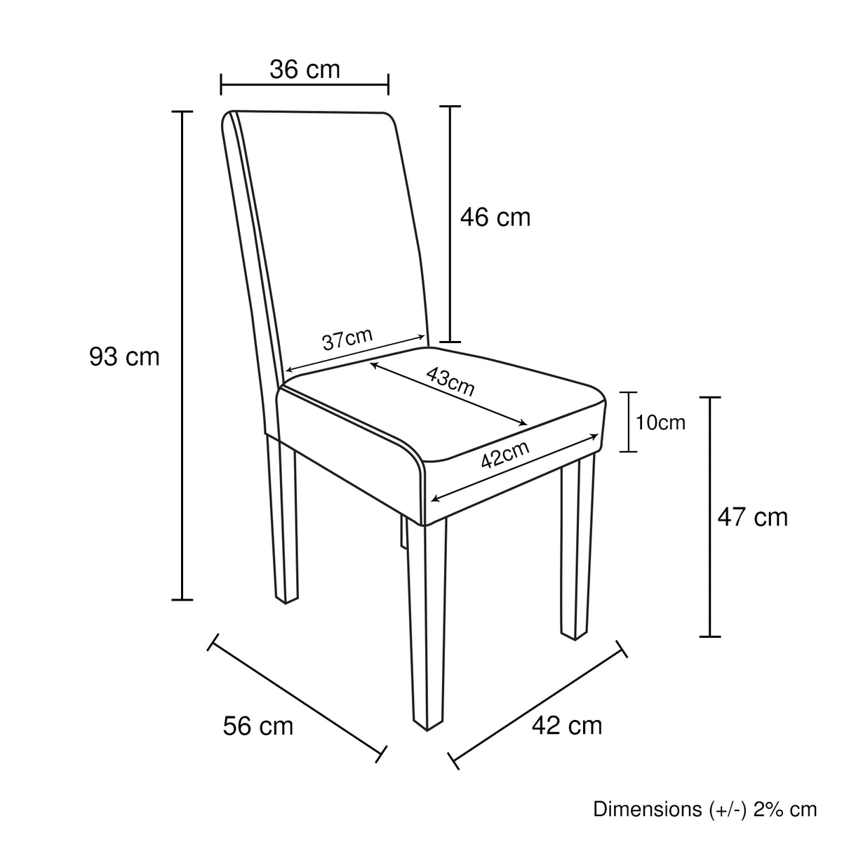 2x Wooden Frame Dining Chairs - Brown Leatherette | Solid Pine Legs