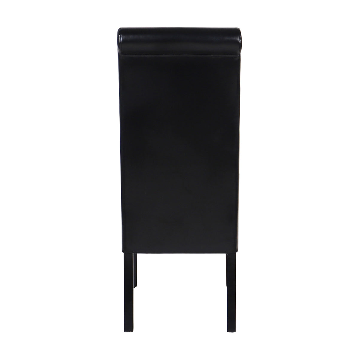 2x Black Leatherette Dining Chairs with Wooden Frame