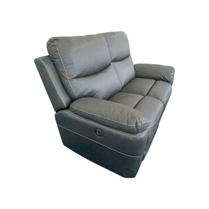 2R Fabric Electric Recliner - Charcoal | USB Outlets Included