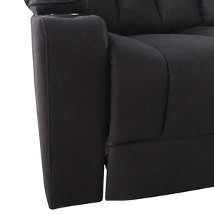 Electric Recliner Stylish Rhino Fabric Black Couch 3 Seater Lounge with LED Features - The Hippie House