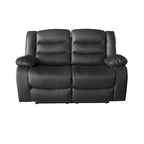 Black 2 Seater Recliner Sofa With Faux Leather Finish