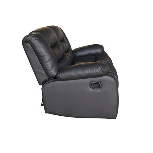 Black 2 Seater Recliner Sofa With Faux Leather Finish