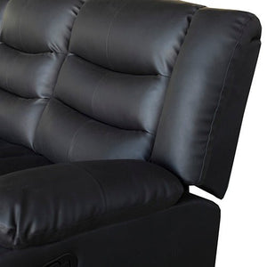 Black 3+2 Seater Recliner Sofa Lounge