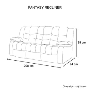 3+2+1 Seater Recliner Sofa Lounge