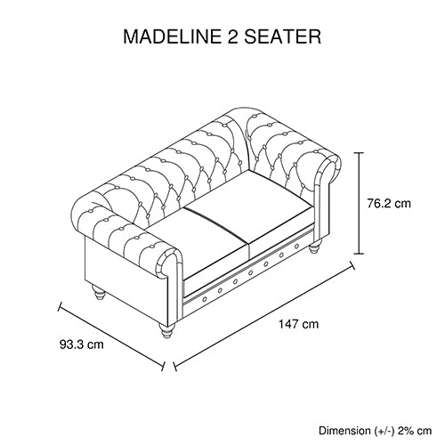 Grey Velvet 3+2 Seater Classic Button Sofa Lounge