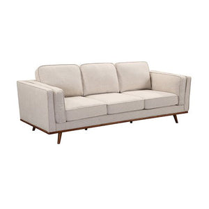 Beige 3+2+1 Seater Fabric Sofa Lounge With Wooden Frame