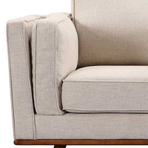 Beige 3+2+1 Seater Fabric Sofa Lounge With Wooden Frame